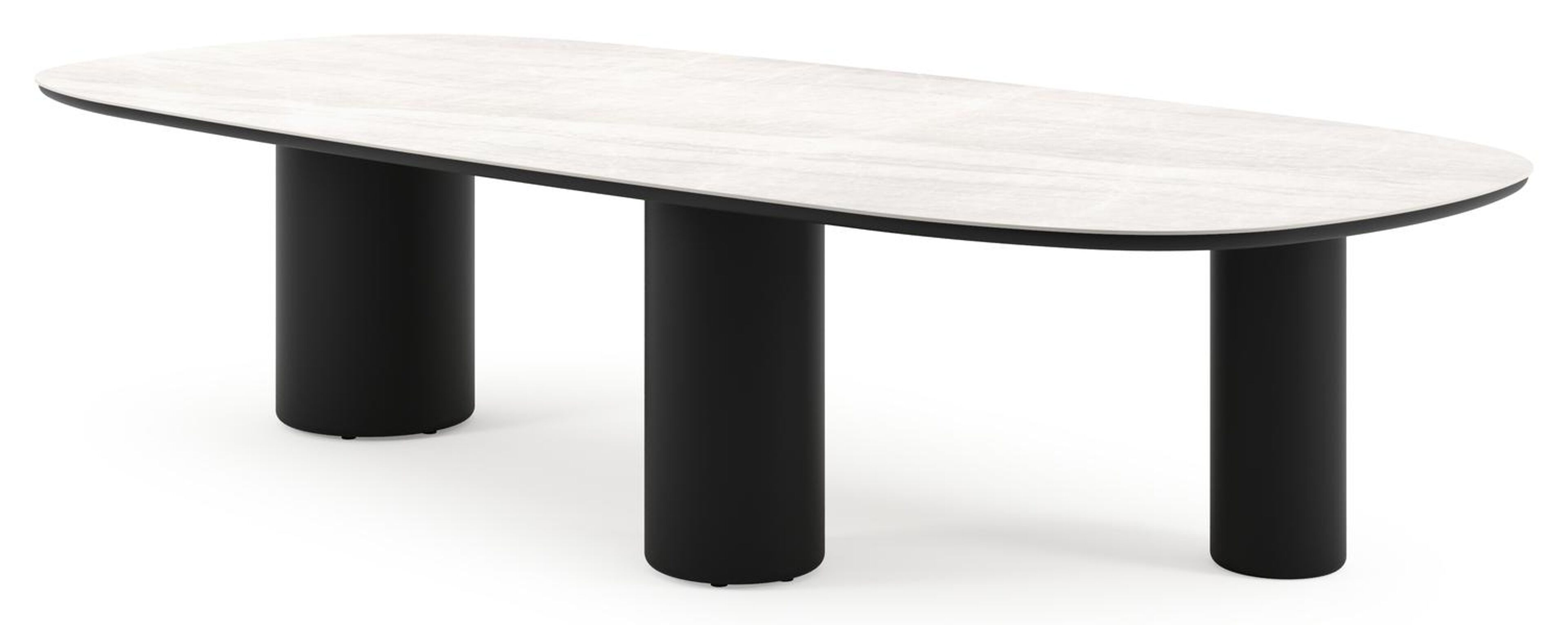 Table de jardin Amico bombo xl en aluminium noir et céramique pleine Taj Mahal - Lg. 320 x Lrg. 148 x Haut. 73.5 cm