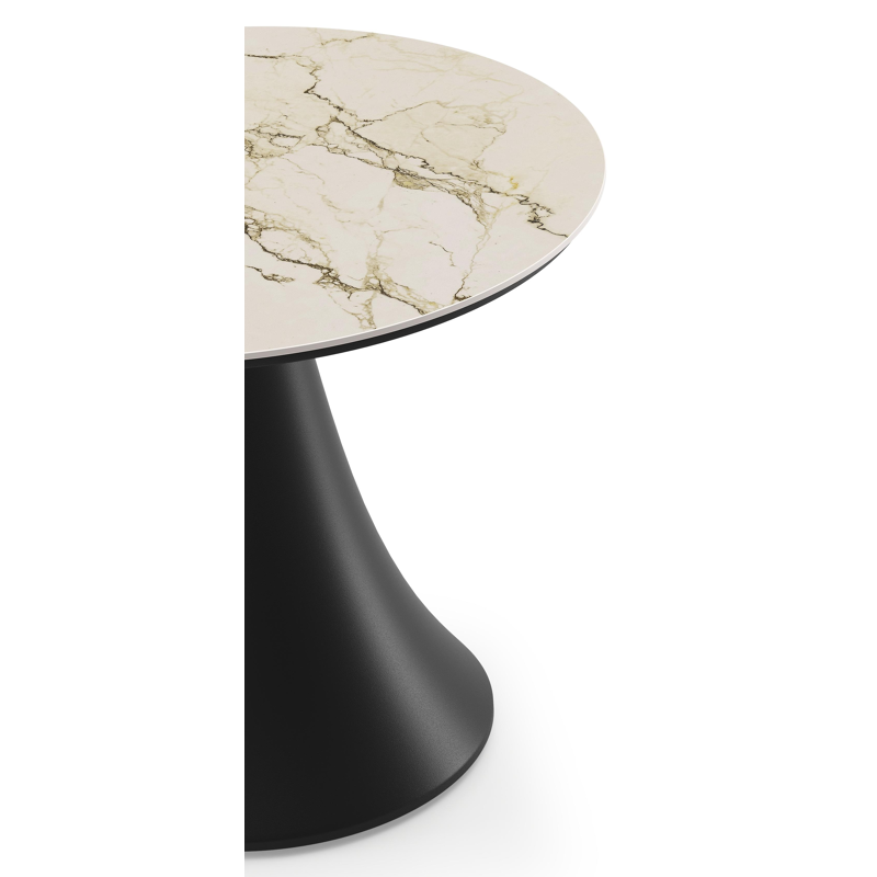 Fano low dining loungetafel in zwart aluminium en volkeramiek colorado dunes - Dia. 65 x H 55 cm