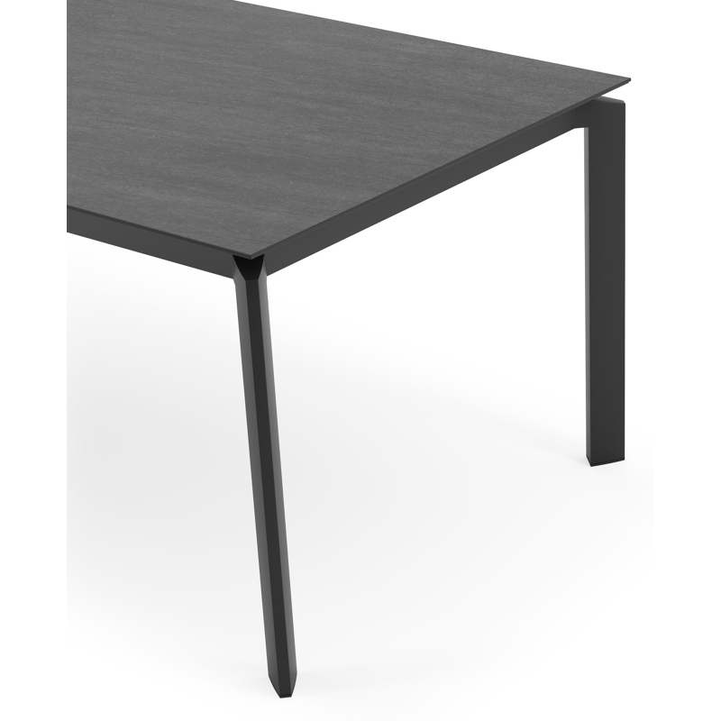 Cirello tuintafel in zwart aluminium en volkeramiek basalt black - L 200 x B 100 x H 75 cm