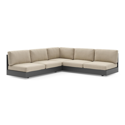 Como loungehoek in zwart aluminium met bora forest all weather cosytica kussen