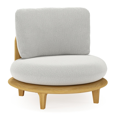 Bomero loungestoel in teak met savane nimbus all weather sunbrella® luxe kussen