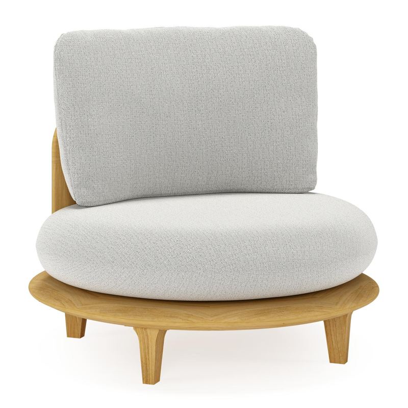 Bomero loungestoel in teak met savane nimbus all weather sunbrella® luxe kussen