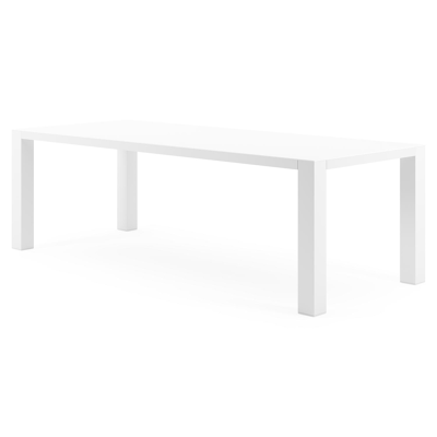 Nano tuintafel in wit aluminium en volkeramiek arctic white - L 240 x B 100 x H 75 cm