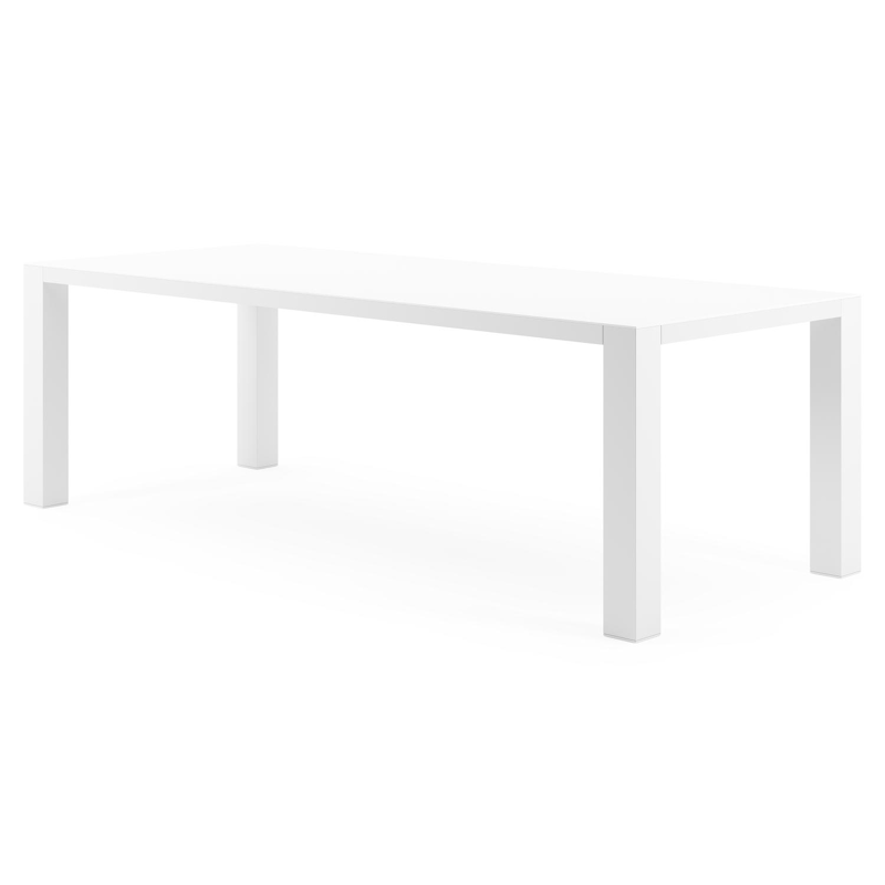 Nano tuintafel in wit aluminium en volkeramiek arctic white - L 240 x B 100 x H 75 cm