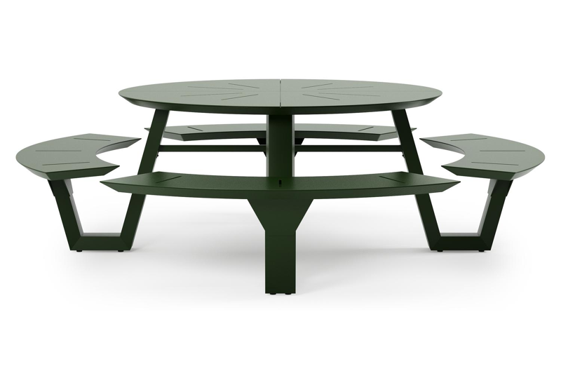 Rondino picknicktafel frame in groen aluminium - Dia. 236 cm