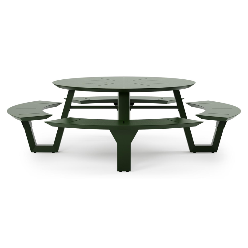 Rondino picknicktafel frame in groen aluminium - Dia. 236 cm