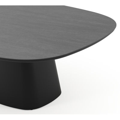 Amico tuintafel bombo xl in zwart aluminium en volkeramiek Basalt Black - L 210 x B 148 x H 73.5 cm