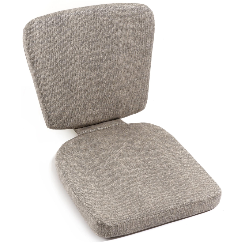 Chaise de jardin Orso en aluminium beige et corde plate tissée verticalement beige avec coussin en chartres pewter all weather sunbrella® luxe