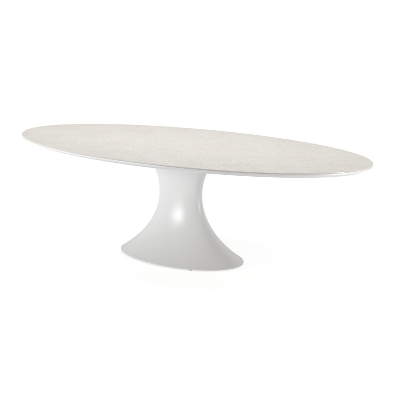 Fano tuintafel in wit aluminium en volkeramiek shilin - L 290 x B 148 x H 75 cm