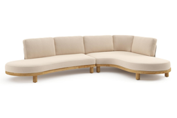 Chaise longue links + 2-zit organisch