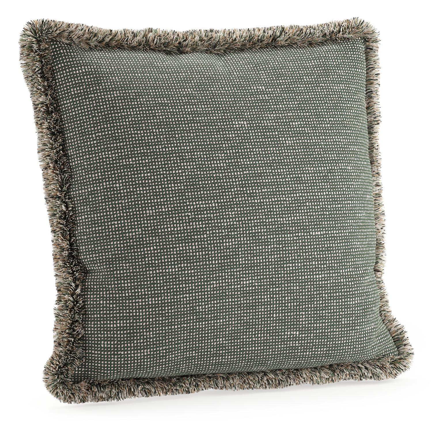 Sierkussen met franjes 45 x 45 cm in all weather solica slow fern