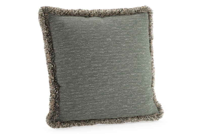 Sierkussen met franjes 45 x 45 cm in all weather solica slow fern