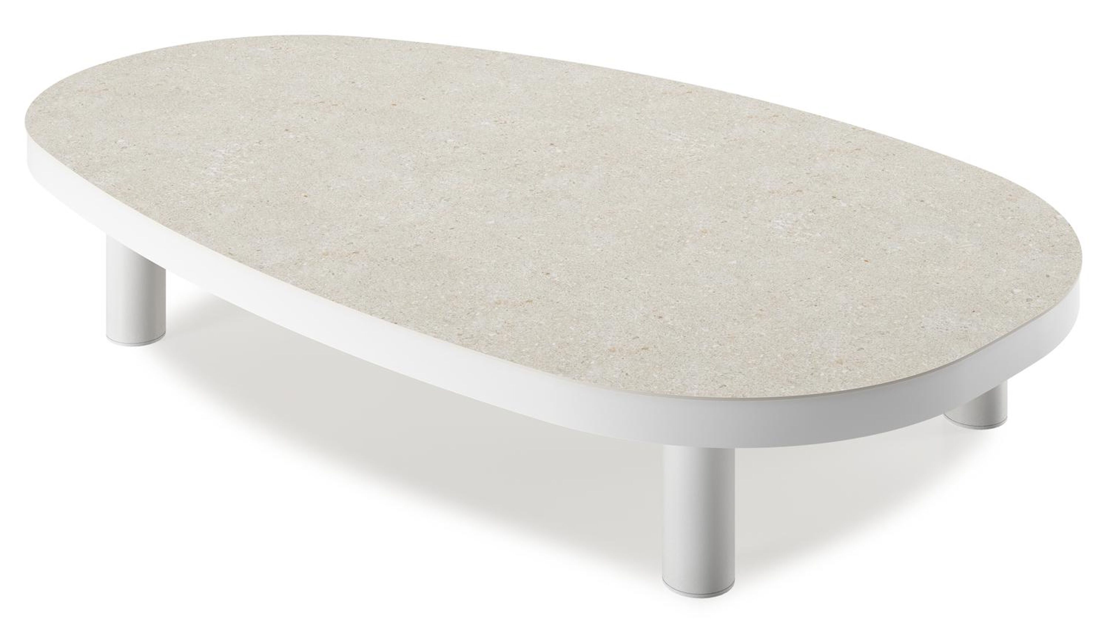 Donato loungetafel in wit aluminium en shilin volkeramiek - L 151 x B 90 x H 25 cm