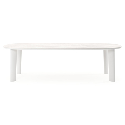 Amico tuintafel bombo xl in wit aluminium en volkeramiek Taj Mahal - L 270 x B 148 x H 73.5 cm