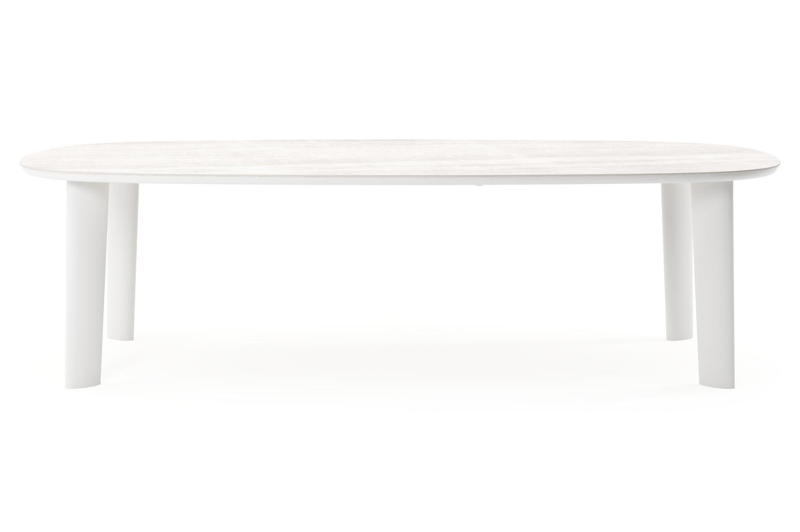 Amico tuintafel bombo xl in wit aluminium en volkeramiek Taj Mahal - L 270 x B 148 x H 73.5 cm