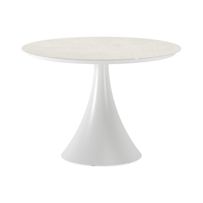 Fano tuintafel in wit aluminium en volkeramiek shilin - Dia. 110 x H 75 cm