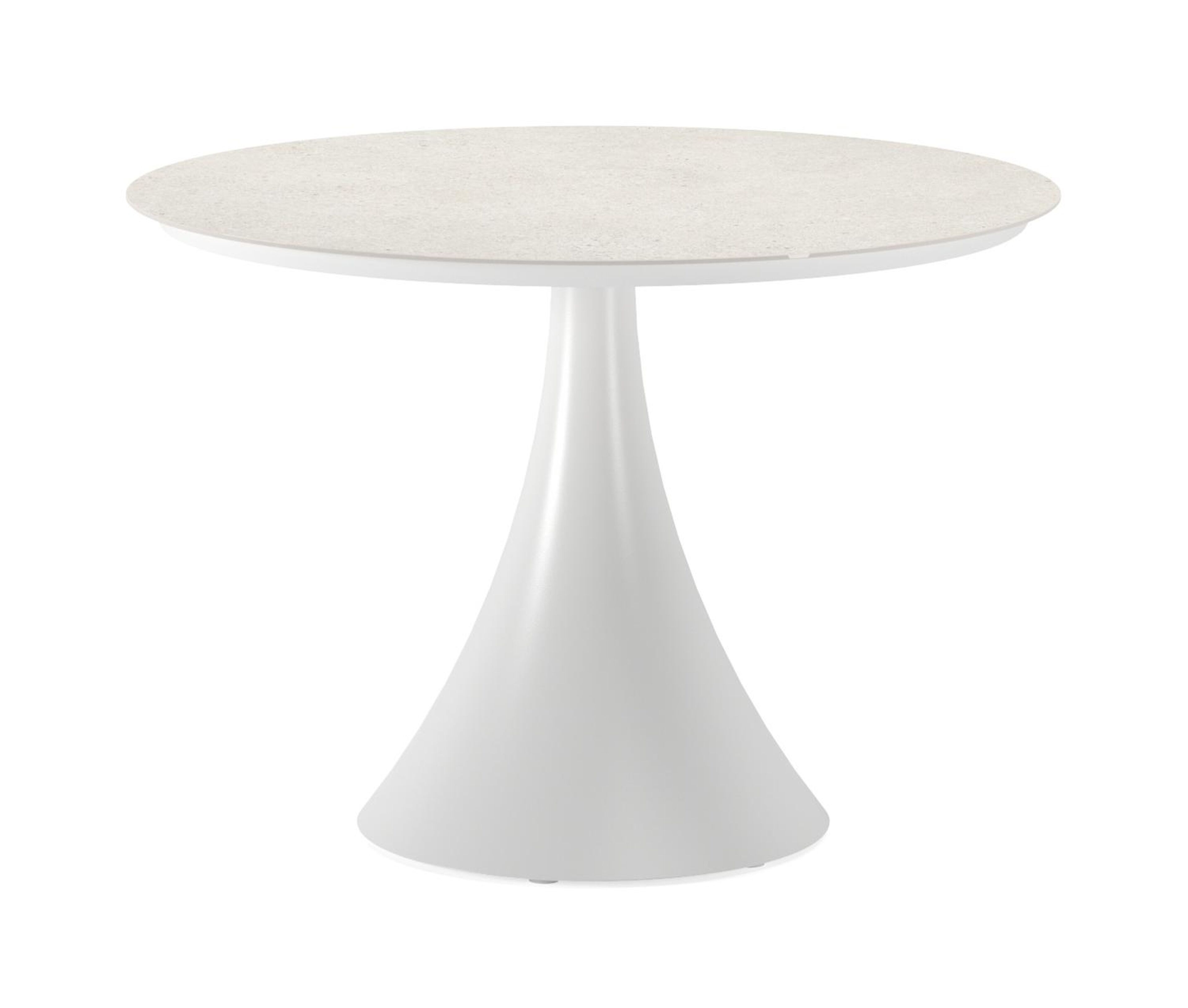 Fano tuintafel rond in wit aluminium en volkeramiek shilin - Dia. 110 x H 75 cm
