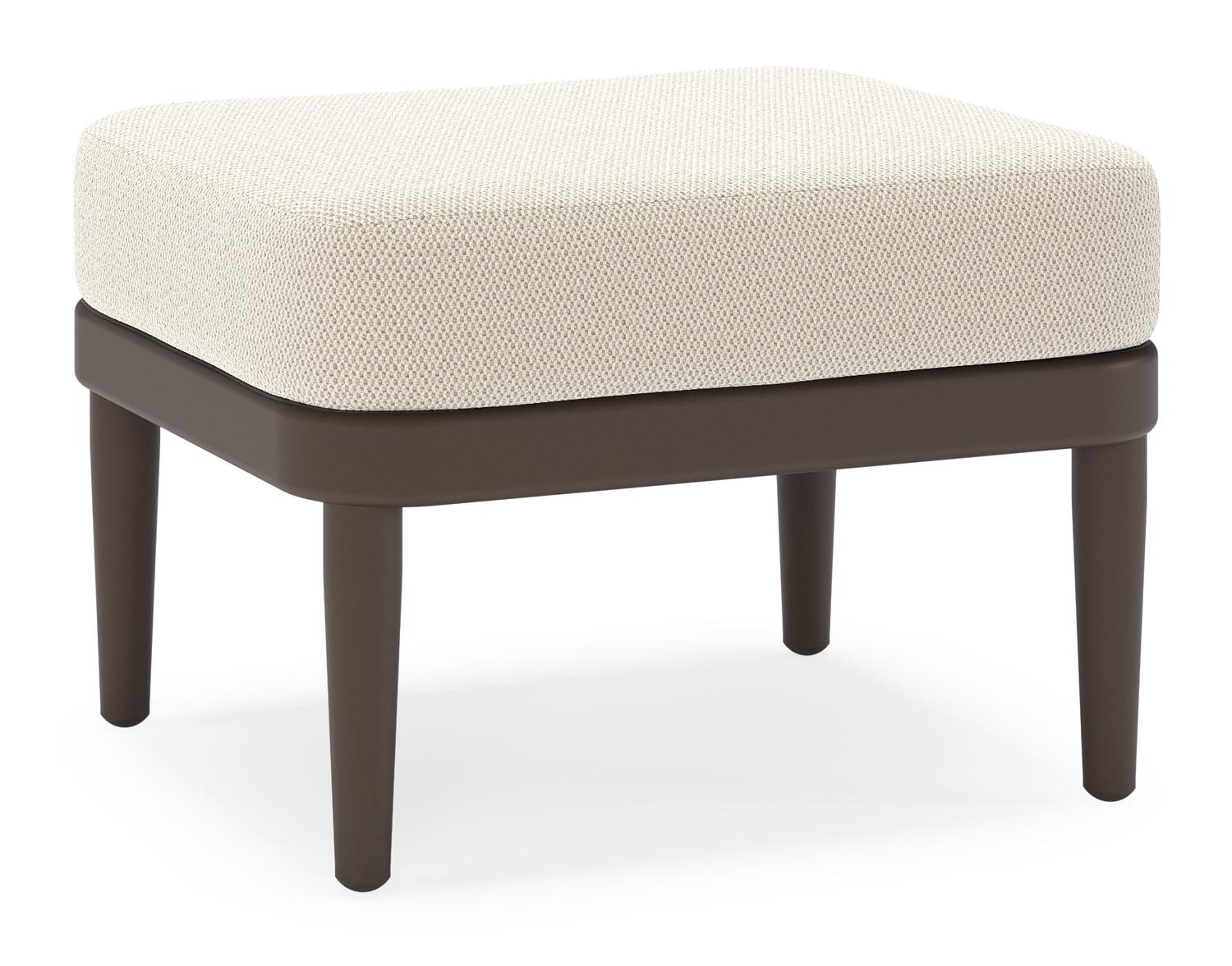 Pouf Orso en aluminium brun foncé et coussins en all weather sunbrella® luxe Lopi Marble
