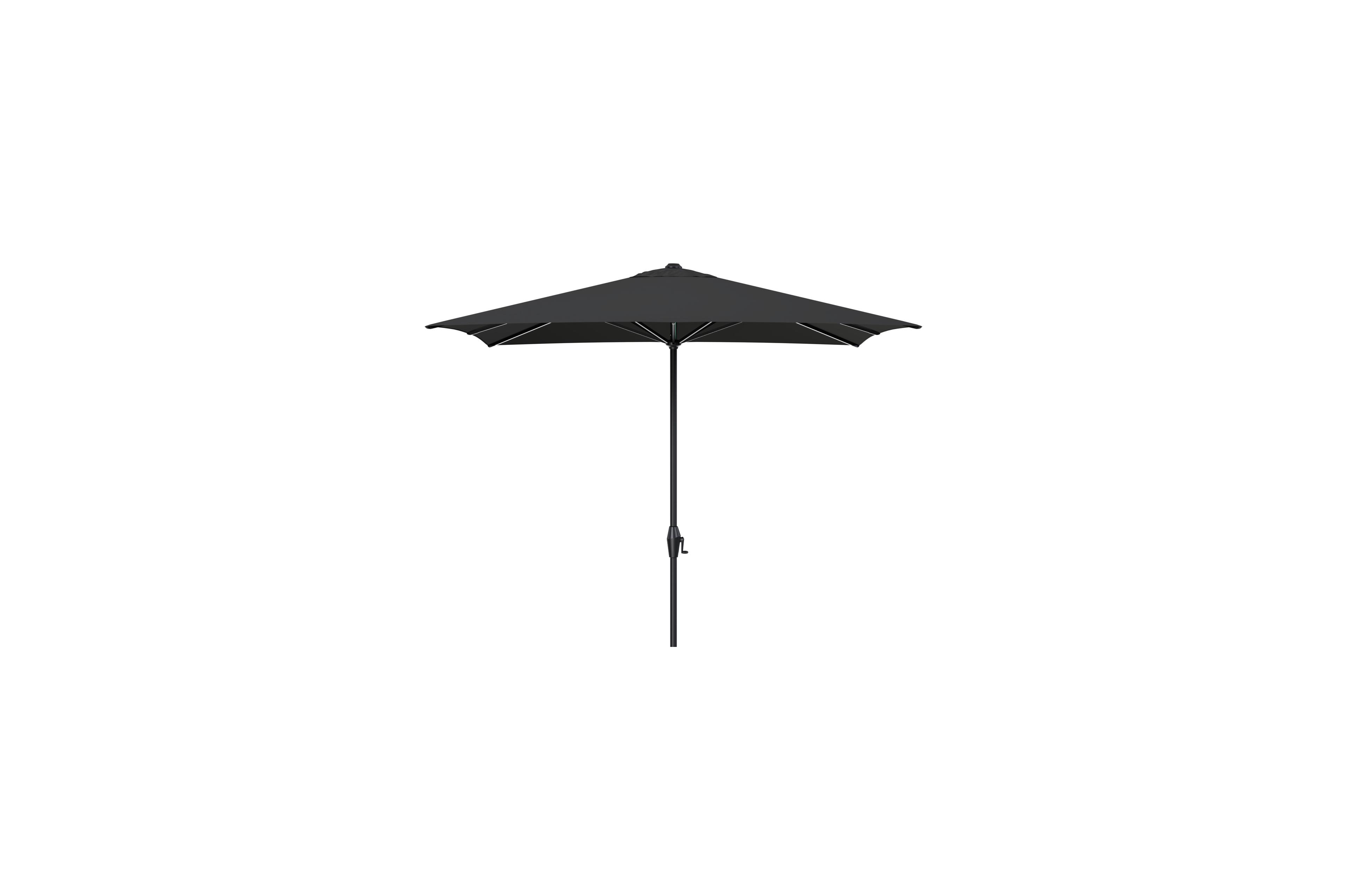 Viola staanparasol in zwart aluminium met zwart weather+ softtouch parasoldoek - L1 300 x L2 300 cm (zonder voet)