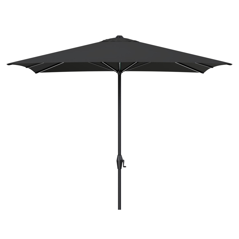 Viola staanparasol in zwart aluminium met zwart weather+ softtouch parasoldoek - L1 300 x L2 300 cm (zonder voet)