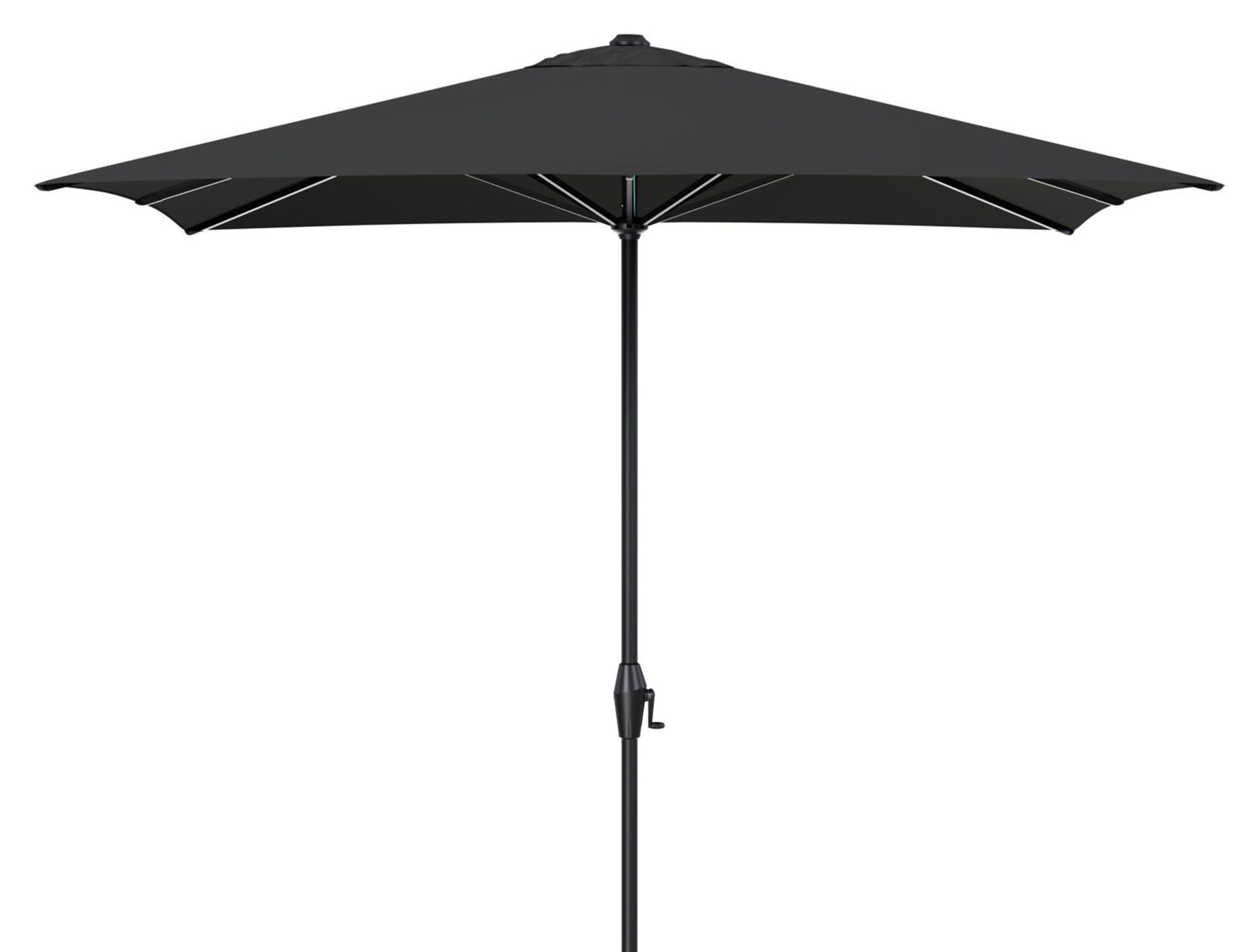 Viola staanparasol in zwart aluminium met zwart weather+ softtouch parasoldoek - L1 300 x L2 300 cm (zonder voet)