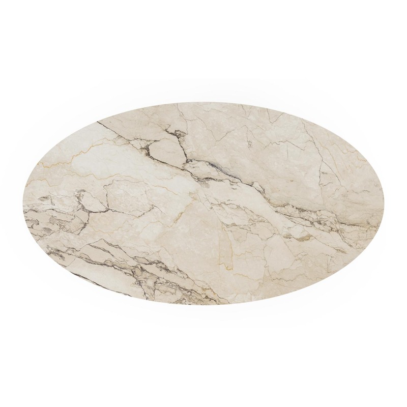 Fano tuintafel ovaal in zwart aluminium en volkeramiek colorado dunes - L 240 x B 135 x H 75 cm