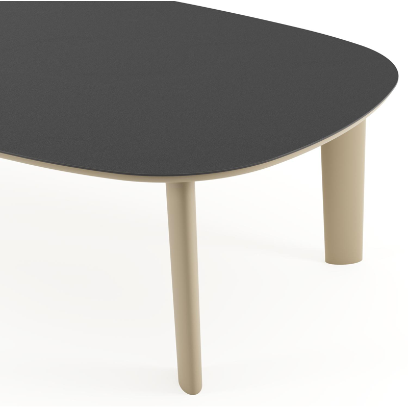 Amico tuintafel bombo xl in beige aluminium en volkeramiek Nero Black - L 270 x B 148 x H 73.5 cm