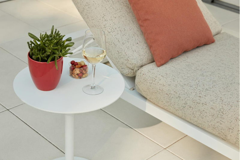 Table d'appoint Fano en aluminium blanc  - Dia. 43 x H 51 cm