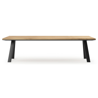 Cesano tuintafel rechthoekig in zwart aluminium en teak - L 280 x B 110 x H 75 cm