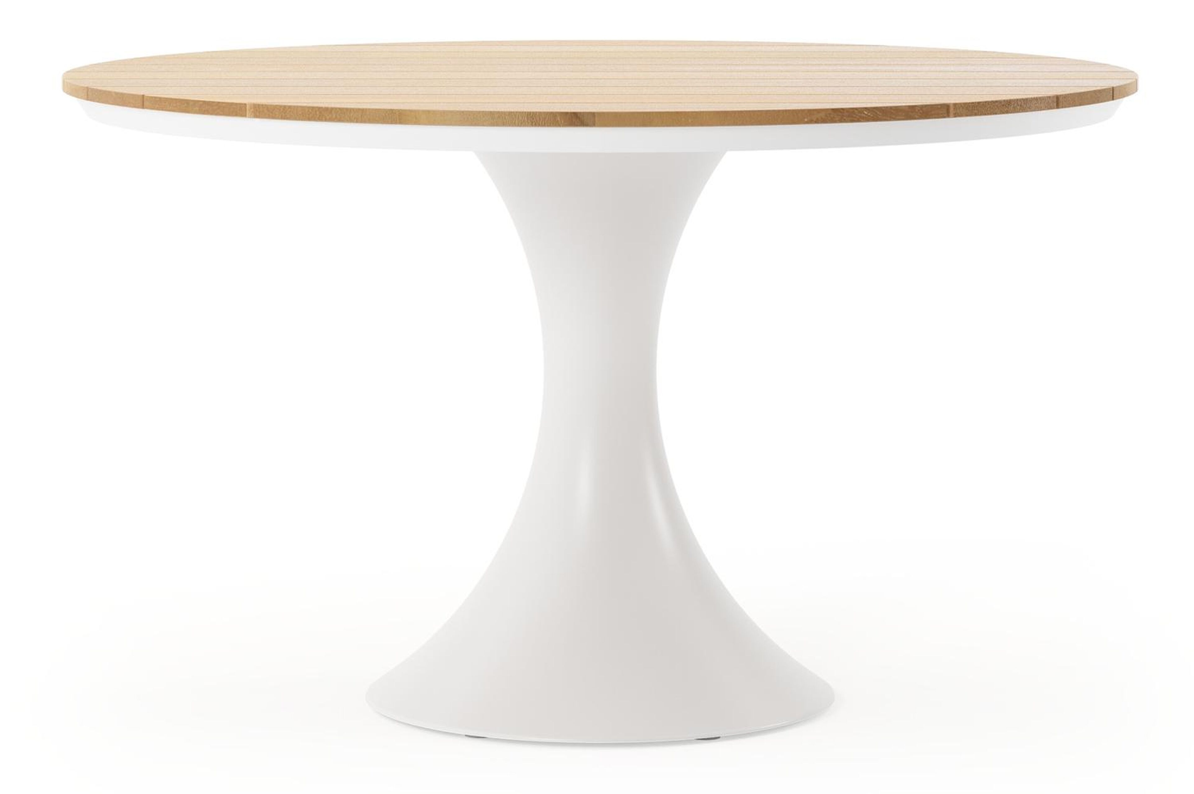 Fano tuintafel in wit aluminium en teak - Dia. 130 x H 75 cm