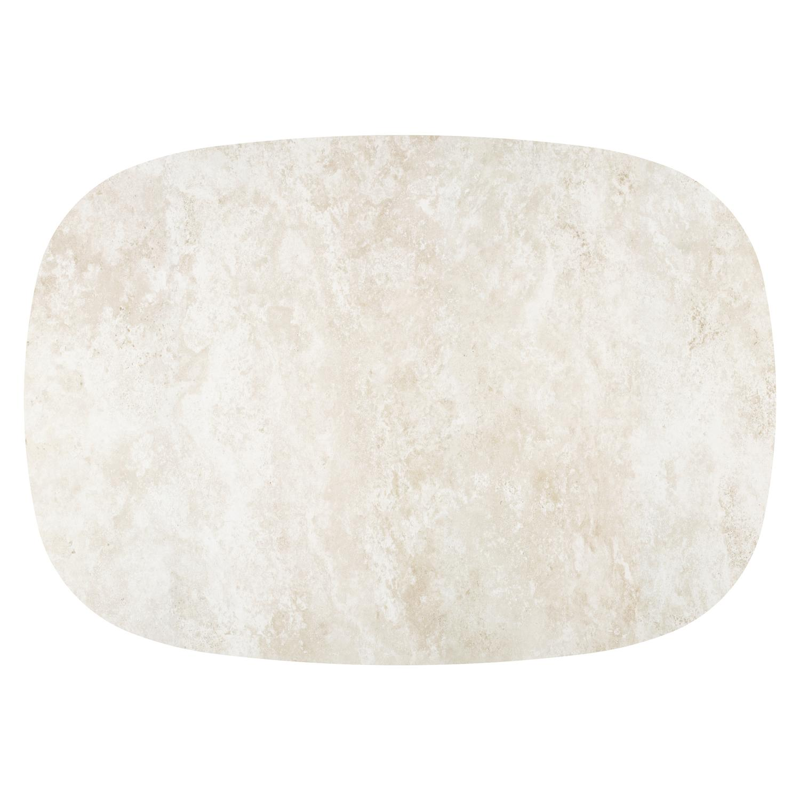 Table de jardin Amico bombo xl en aluminium blanc et céramique pleine Rapolano - Lg. 210 x Lrg. 148 x Haut. 73.5 cm