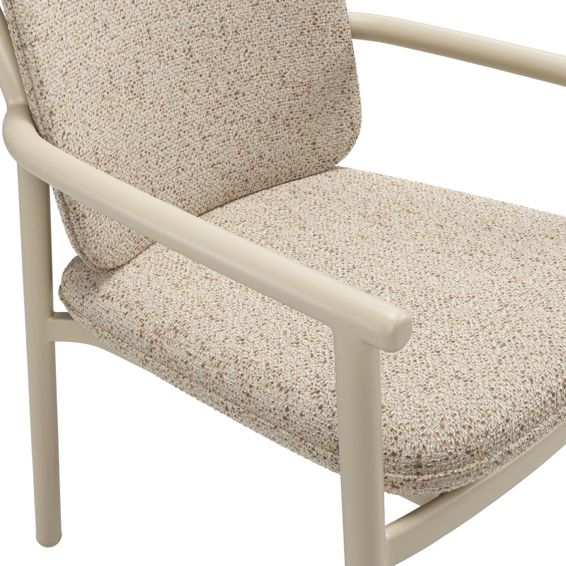 Bono stapelbare tuinstoel in beige aluminium met stoelkussen in All Weather Cosytica Bora Jungle