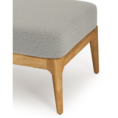 Pouf Orso en teck et coussins en all weather sunbrella® luxe Savane Tunder