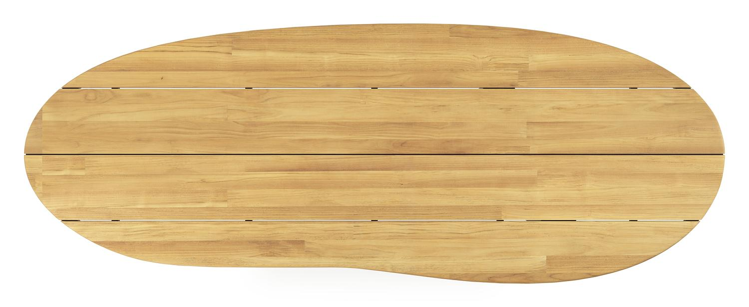 Organo tuintafel organisch in zwart aluminium en teak - L 320 x B 120 x H 74 cm