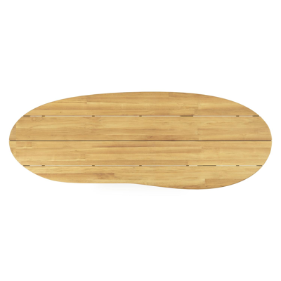 Organo tuintafel organisch in zwart aluminium en teak - L 320 x B 120 x H 74 cm