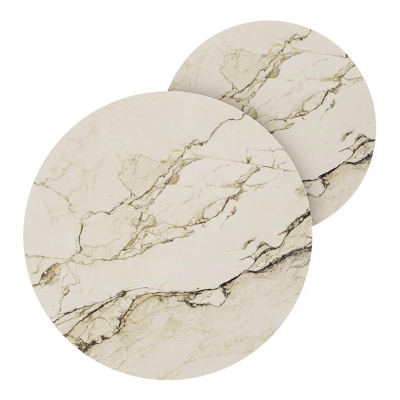 Lacrima loungetafels in zwart aluminium en colorado dunes volkeramiek - Dia. 85/65 x H 35/30 cm