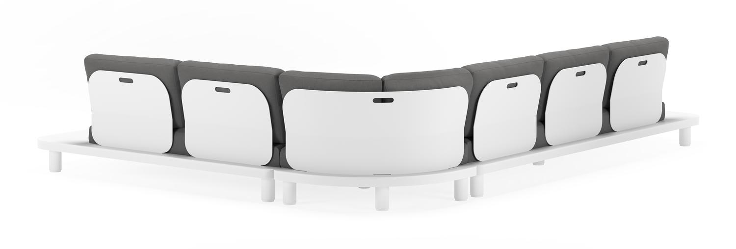 Donato loungehoek in wit aluminium met savane zinc all weather sunbrella® luxe kussens