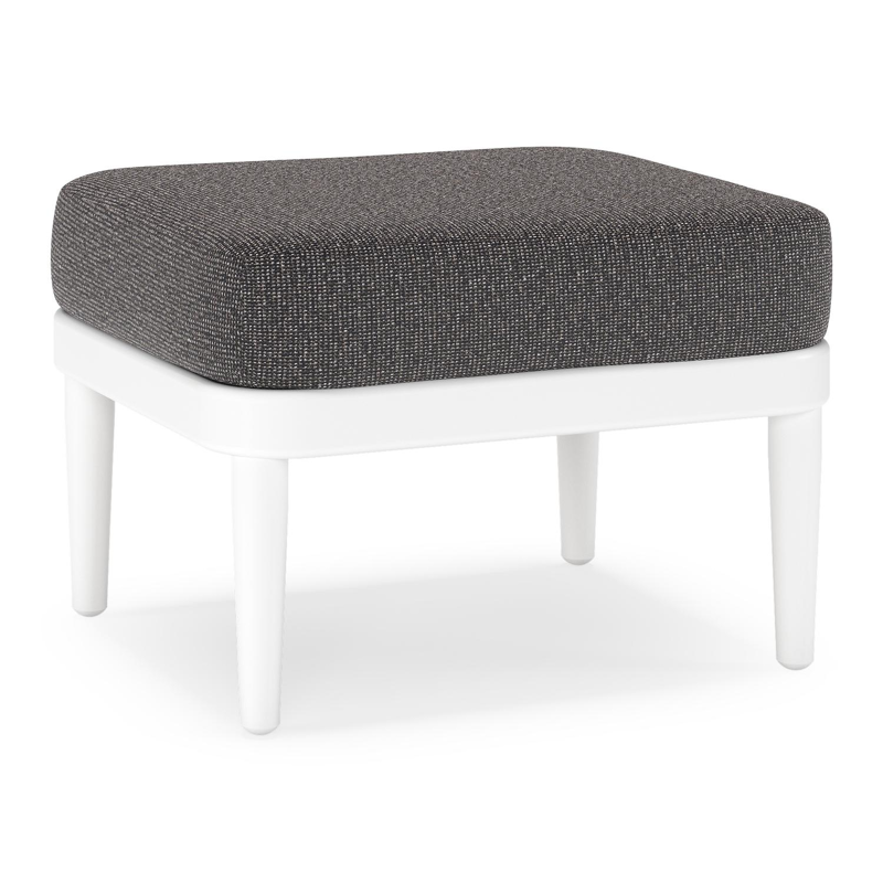 Pouf Orso en aluminium blanc et coussins en all weather solica Firenze Tunder