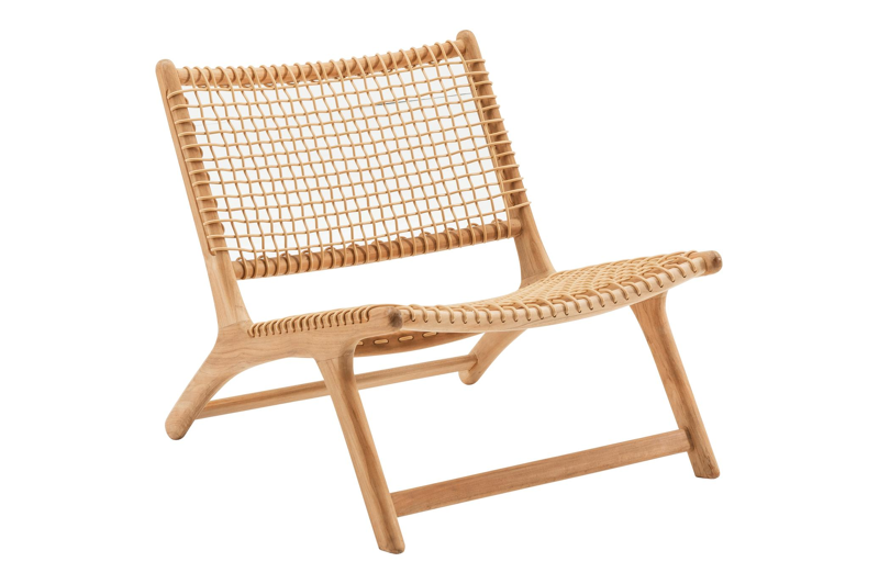 Cosito loungezetel 1-zit in teak en wicker
