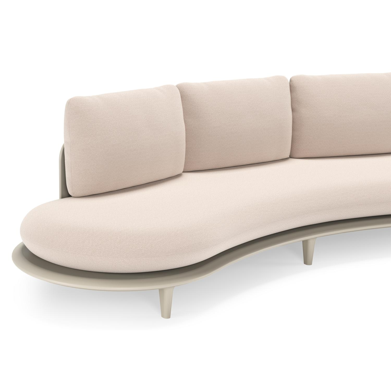 Bomero loungebank in beige aluminium met wander pilat all weather sunbrella® luxe kussen
