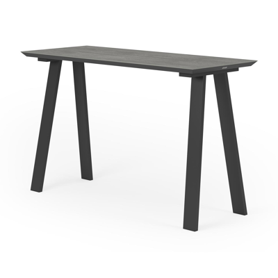 Cesano bartafel in zwart aluminium en volkeramiek aspen grey - L 170 x B 70 x H 106 cm