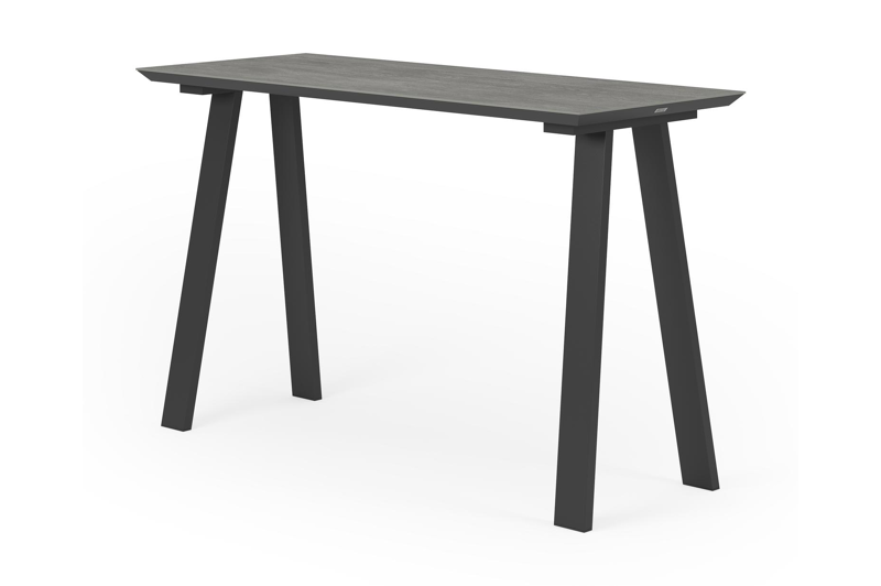 Cesano bartafel in zwart aluminium en volkeramiek aspen grey - L 170 x B 70 x H 106 cm