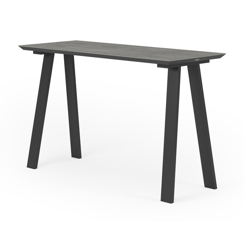 Cesano bartafel in zwart aluminium en volkeramiek aspen grey - L 170 x B 70 x H 106 cm