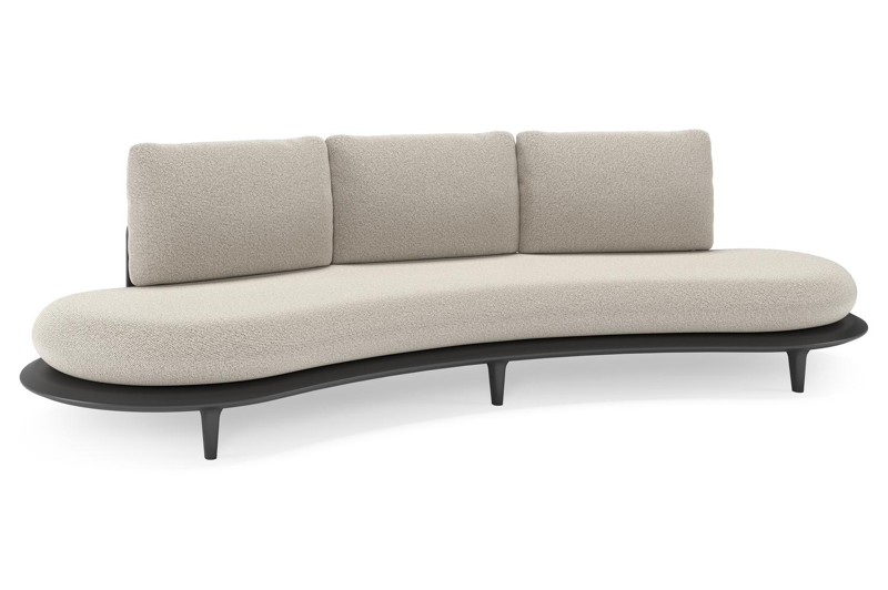 Bomero loungebank in zwart aluminium met firenze sand all weather solica kussen