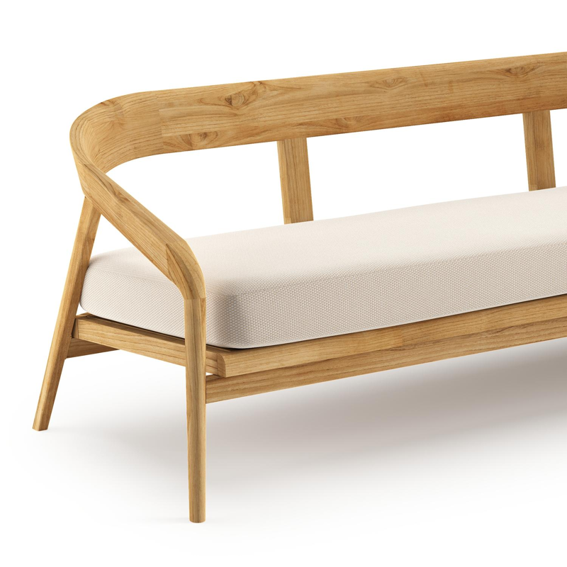 Lacrima loungebank in teak met lopi antique all weather Sunbrella® luxe kussen