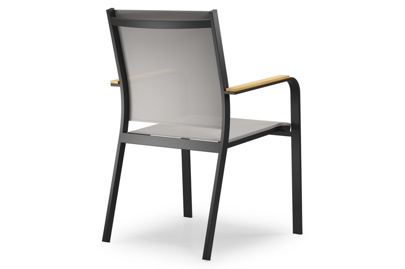 Feltro tuinset in zwart aluminium en teak Natural Finish met 2 Amalfi tuinstoelen