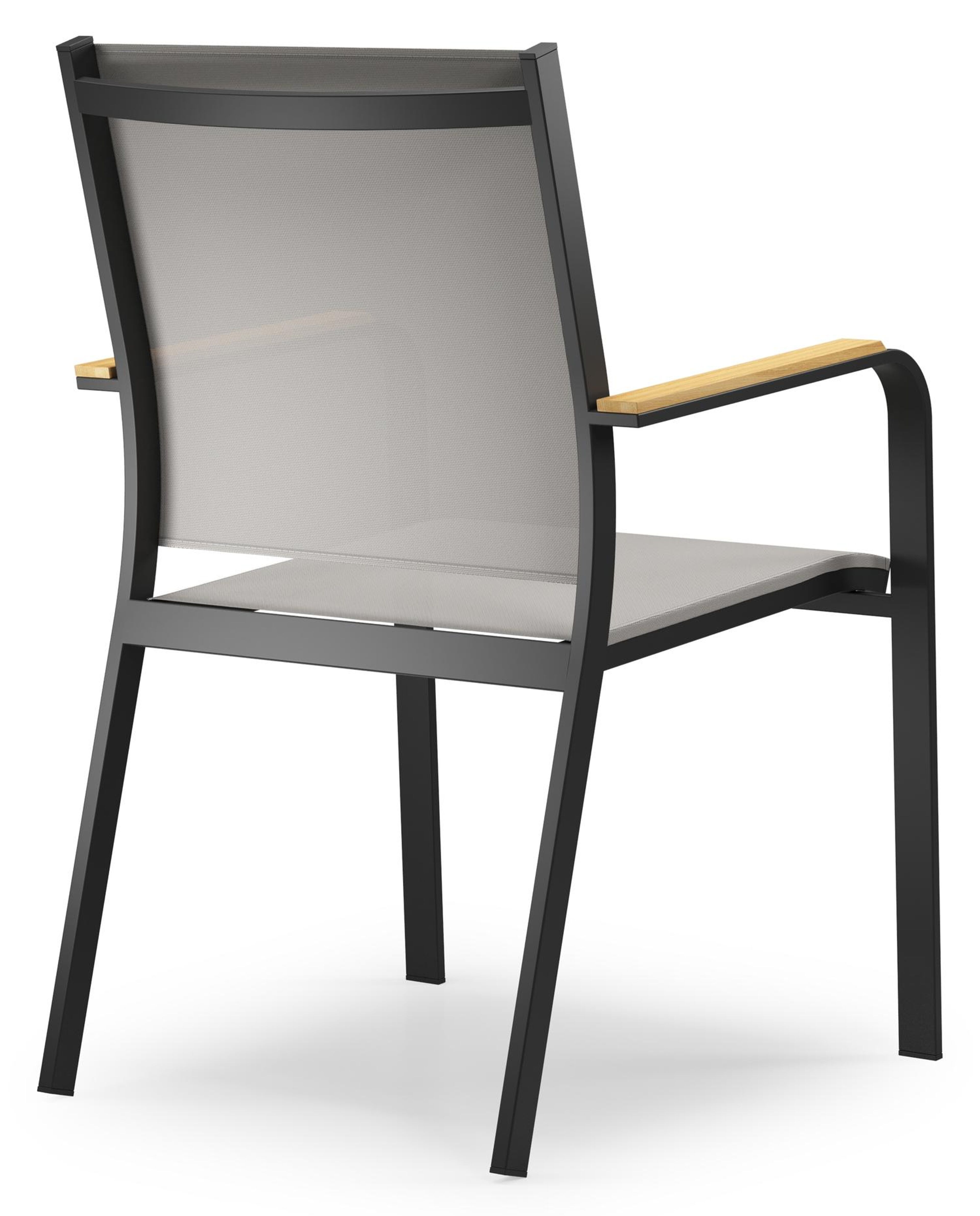 Feltro tuinset in zwart aluminium en teak Natural Finish met 2 Amalfi tuinstoelen