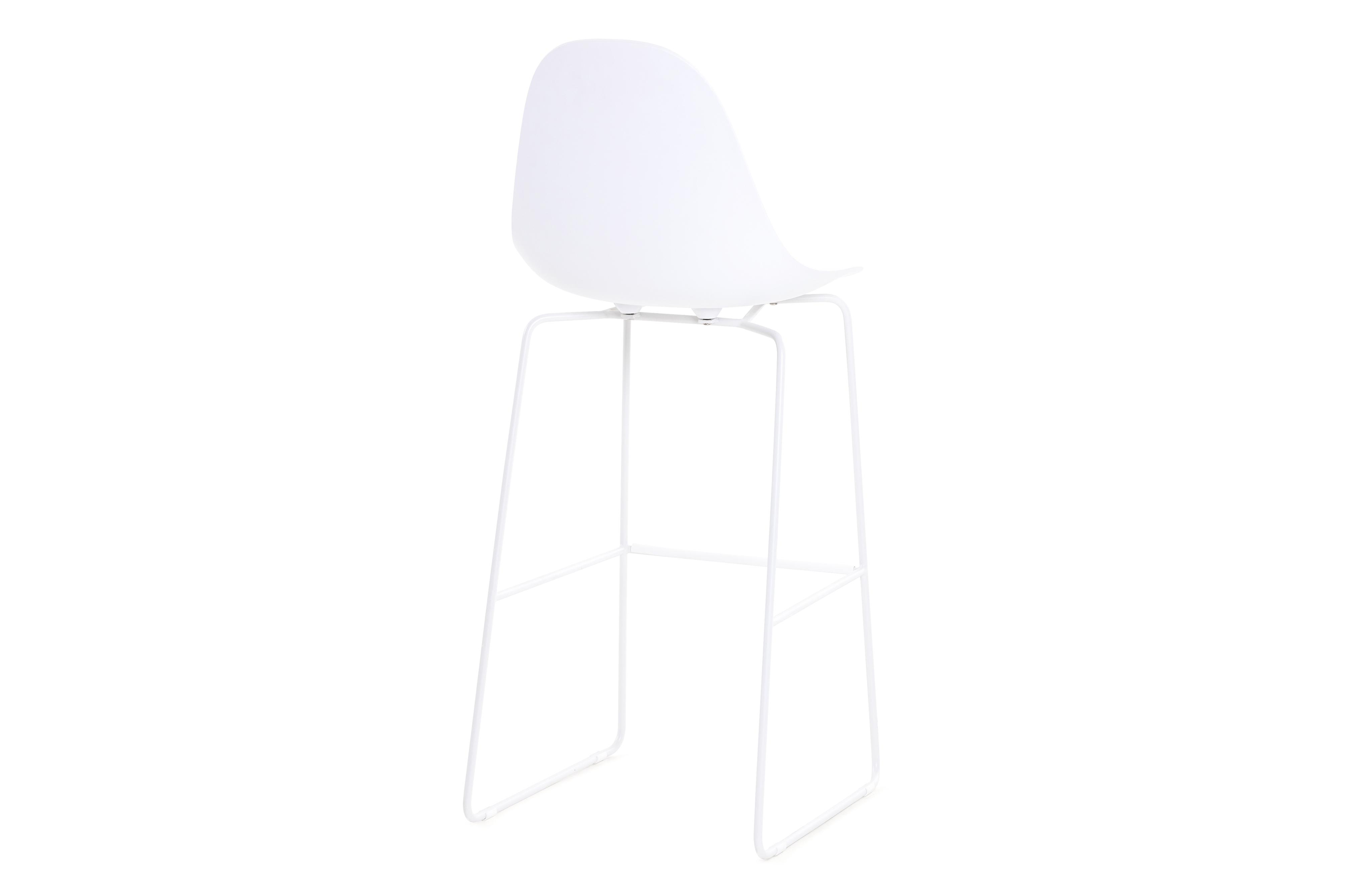 Verato barstoel in wit aluminium en wit kunststof