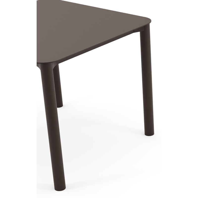 Orso tuintafel rechthoekig afgerond in donkerbruin aluminium - L 90 x B 90 x H 75 cm