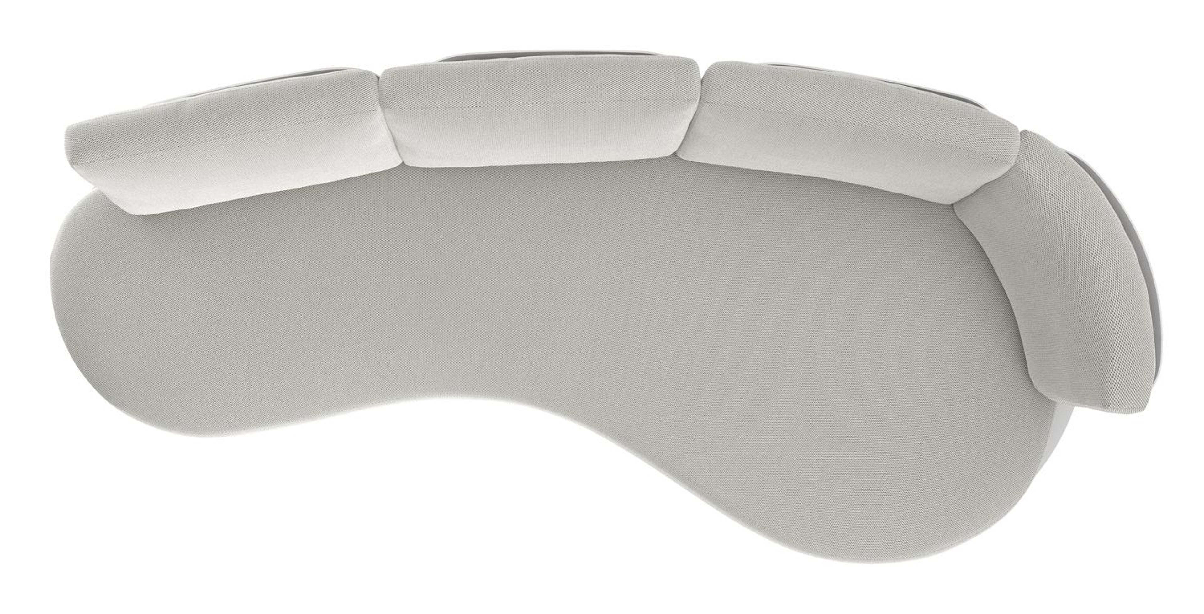 Canapé de jardin Donato en aluminium blanc et coussins en all weather sunbrella® luxe lopi ash